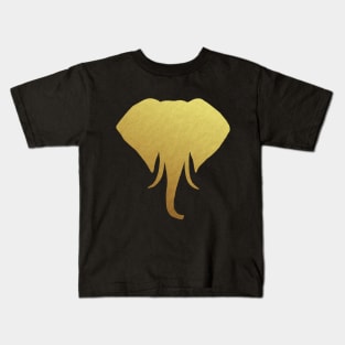 Gold Elephant Head Kids T-Shirt
